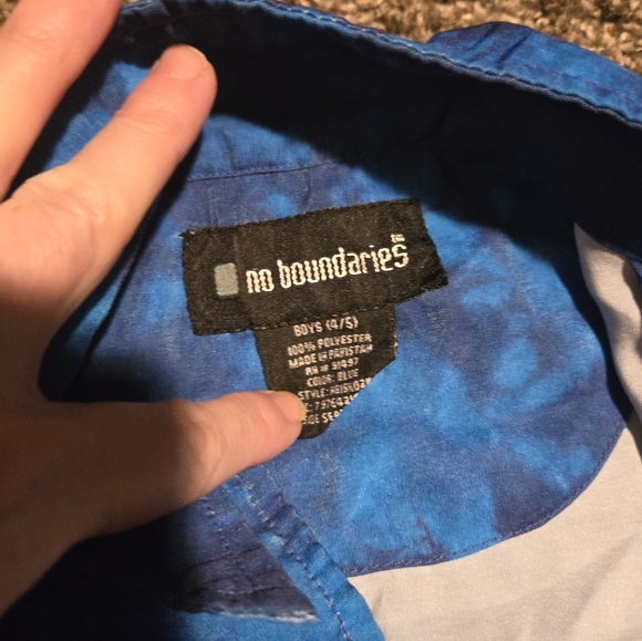 No Boundaries boys cool Surf button front shirt sz4/5 - Picture 4 of 6